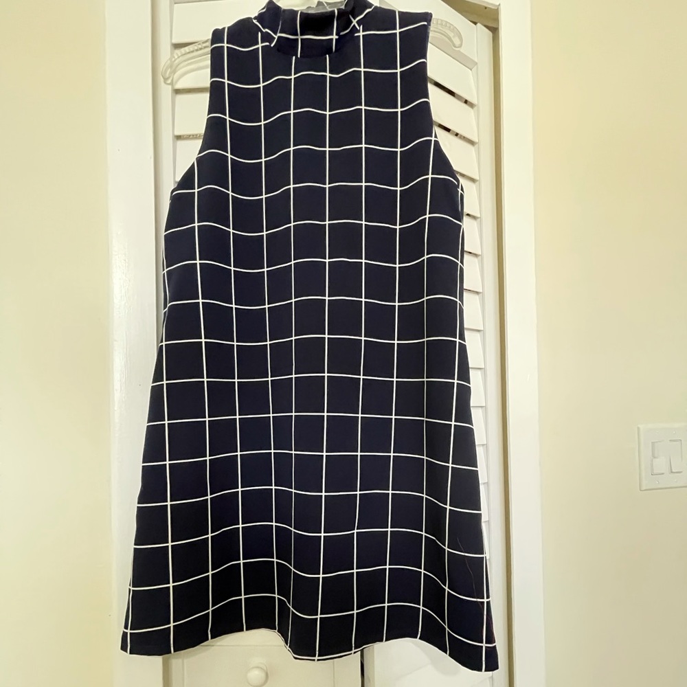Blue and white dress